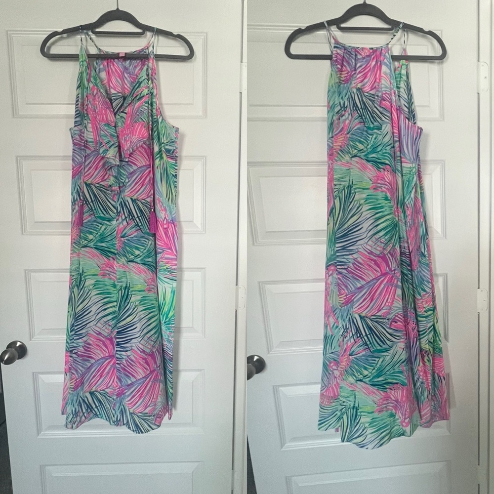 Lilly Pulitzer Lachelle Silk Midi Dress Scarlet Macaw Sleeveless